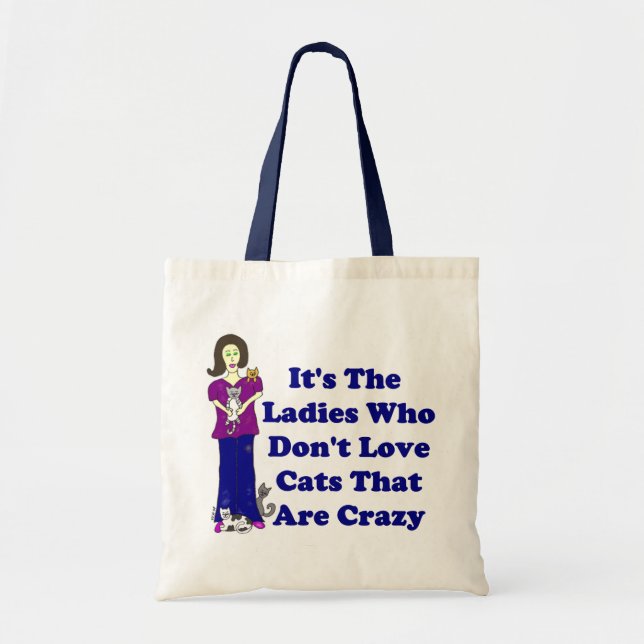 (Not Crazy) Cat Lady Tote Bag (Front)
