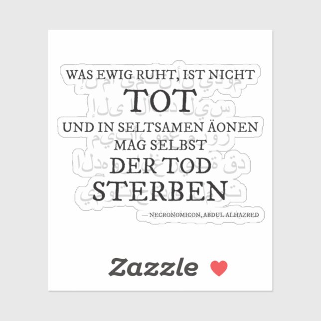 "Not dead is.." - The Necronomicon quote. Sticker (Sheet)