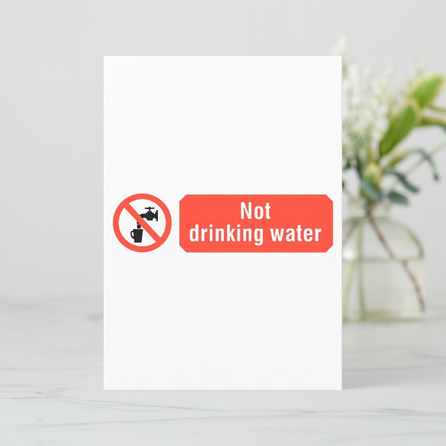 Not Drinking Water Safety Sign Invitation (Creator Uploaded)