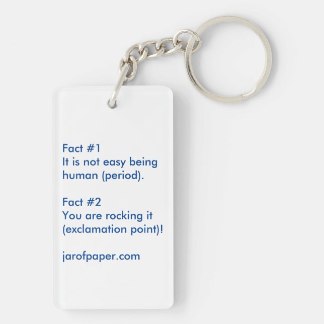 Not Easy Being Human Keychain (Back)