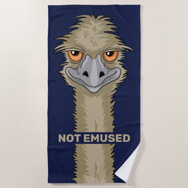 Not Emused Funny Emu Pun Beach Towel (Front)