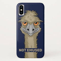 Not Emused Funny Emu Pun Blue iPhone XS Case