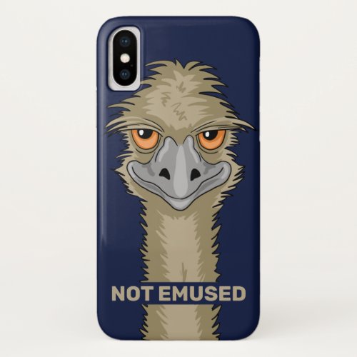 Not Emused Funny Emu Pun Blue iPhone XS Case