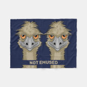 Not Emused Funny Emu Pun Blue Fleece Blanket (Front (Horizontal))