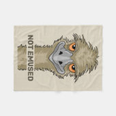 Not Emused Funny Emu Pun Brown Fleece Blanket (Front (Horizontal))
