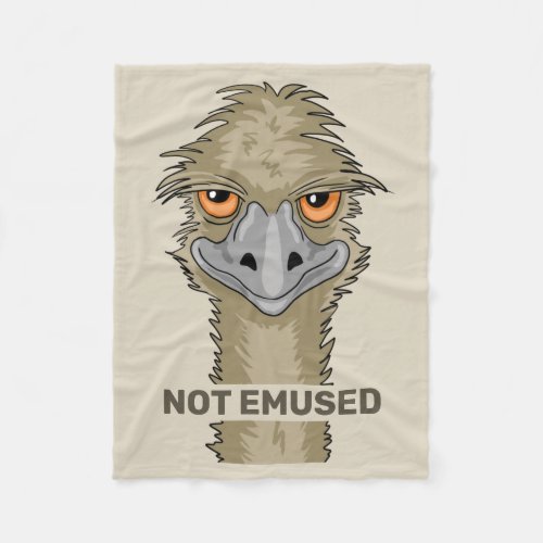 Not Emused Funny Emu Pun Brown Fleece Blanket