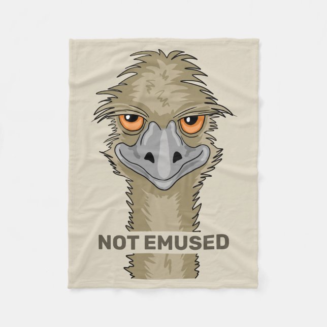 Not Emused Funny Emu Pun Brown Fleece Blanket (Front)
