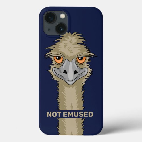 Not Emused Funny Emu Pun Indigo Blue iPhone 13 Case