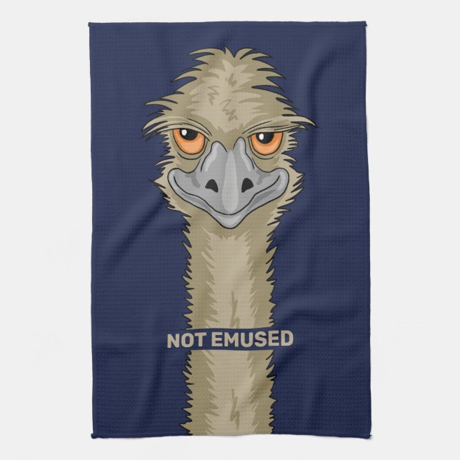 Not Emused Funny Emu Pun Kitchen Towel (Vertical)
