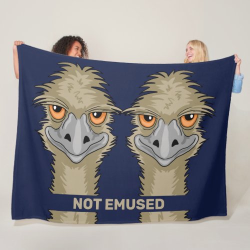 Not Emused Funny Emu Pun Large Fleece Blanket