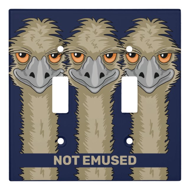 Not Emused Funny Emu Pun Light Switch Cover (Front)
