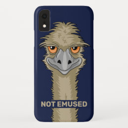 Not Emused Funny Emu Pun Navy Blue iPhone XR Case