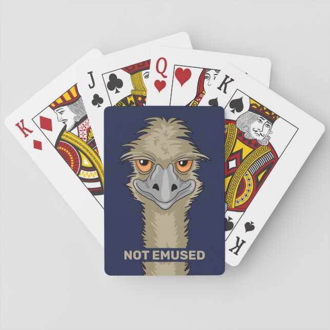 Not Emused Funny Emu Pun Playing Cards (Back)