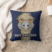 Not Emused Funny Emu Pun Throw Pillow (Blanket)