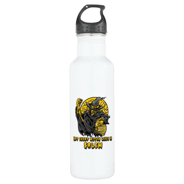 Not every witch lives in SALEM Stainless Steel Water Bottle (Front)