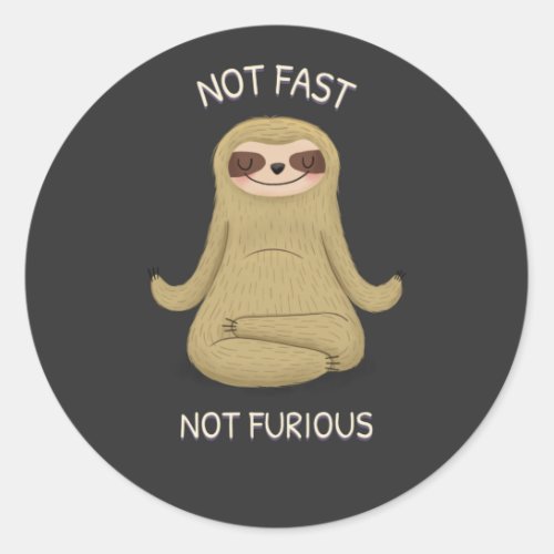 Not Fast Not Furious Classic Round Sticker