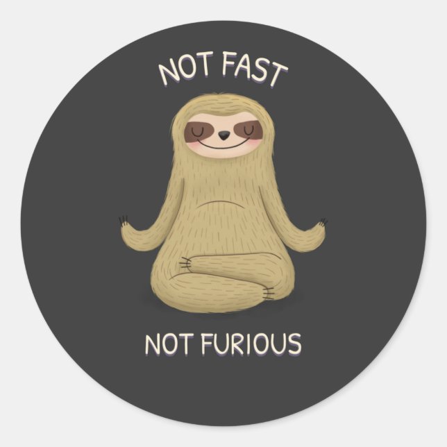Not Fast Not Furious Classic Round Sticker (Front)