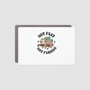 Not Fast Not Furious Funny Cute Sleepy Sloth Car Magnet