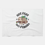 Not Fast Not Furious Funny Cute Sleepy Sloth Kitchen Towel