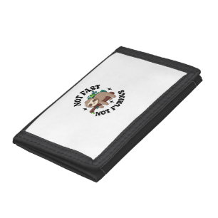 Not Fast Not Furious Funny Cute Sleepy Sloth Tri-fold Wallet