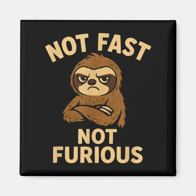 Not Fast Not Furious, Funny Sltoh  Magnet (Front)