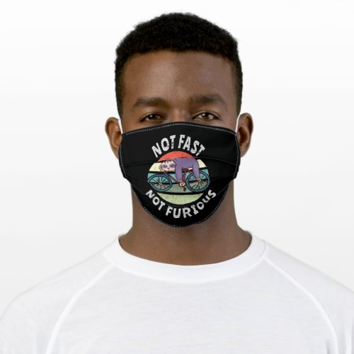 Not Fast Not Furious lazy sloth sleeping bicycle Adult Cloth Face Mask