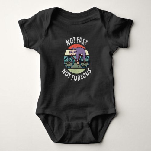 Not Fast Not Furious lazy sloth sleeping bicycle Baby Bodysuit