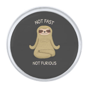 Not Fast Not Furious  Silver Finish Lapel Pin
