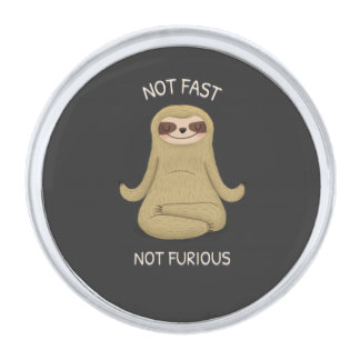 Not Fast Not Furious Silver Finish Lapel Pin