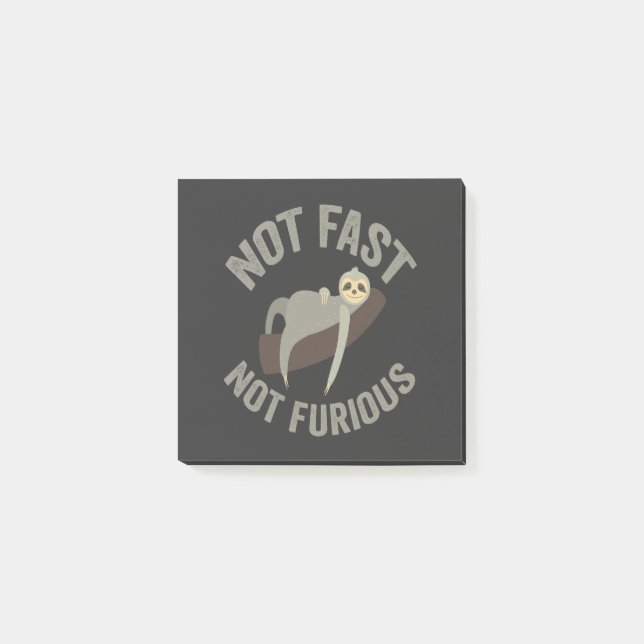 Not Fast Not Furious Sloth Funny Slogan Animal Post-it Notes (Front)