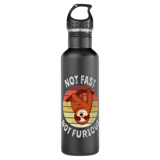 Not Fast Not Furious sloth Stainless Steel Water Bottle (Front)