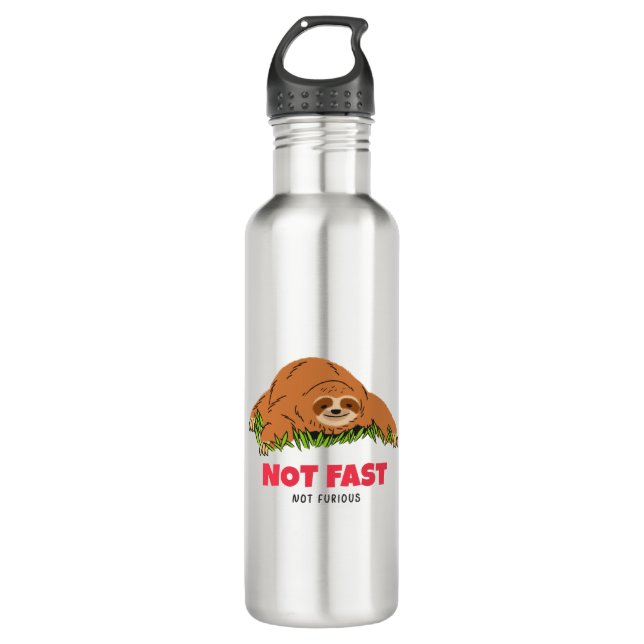 Not Fast Not Furious Stainless Steel Water Bottle (Front)