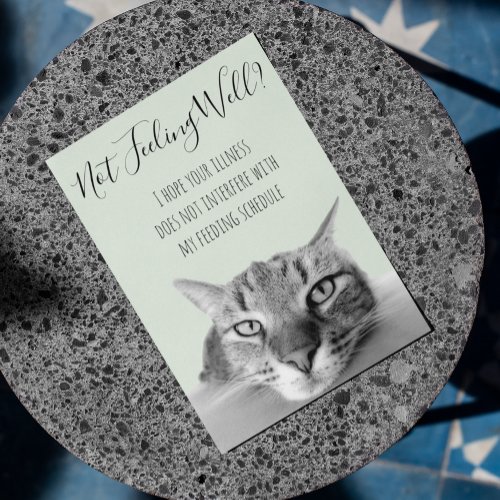 Not Feeling Well Get Well Soon From Cat Humor Card