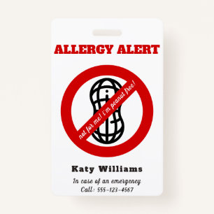 Not for me, i'm peanut free! Kids Allergy Alert Badge