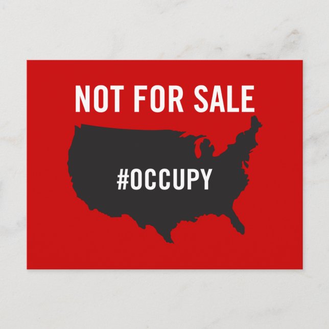 Not For Sale - Occupy Wall Street - We are the 99% Postcard (Front)