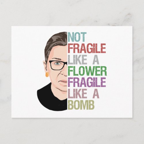 Not Fragile Like a Flower Fragile Like a Bomb Postcard