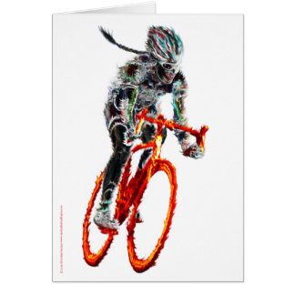 Not Frilly. Female Cyclist & Flames