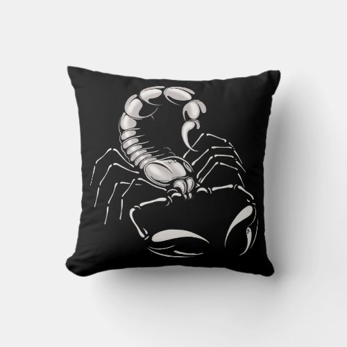 Not Funny Silver Scorpio Throw Pillow