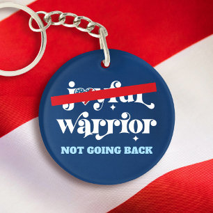Not Going Back Warrior Type USA Flag Heart Navy Keychain