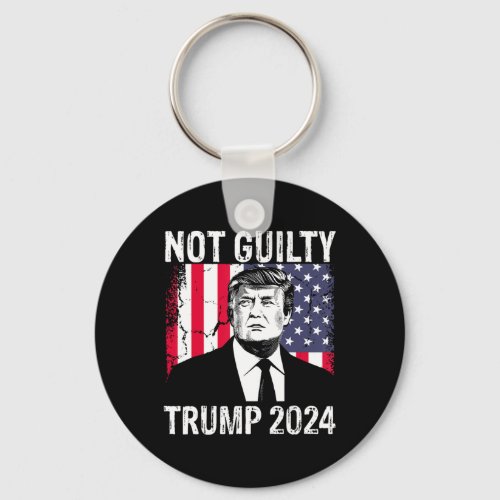 Not Guilty 2024 Free Trump  Keychain