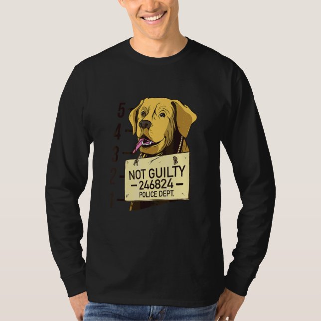 Not Guilty Dog Mugshot Prison   T-Shirt (Front)