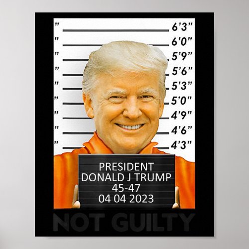 Not Guilty Donald Trump Republican Trump President Poster