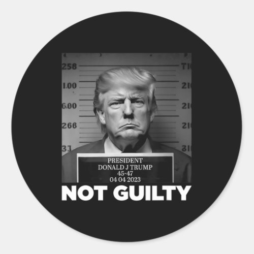 Not Guilty Mug Shot Free Trump I Stand With Trump  Classic Round Sticker