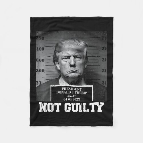 Not Guilty Mug Shot Free Trump I Stand With Trump  Fleece Blanket