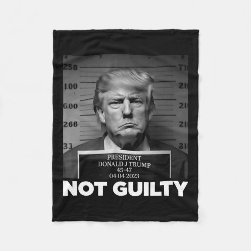 Not Guilty Mug Shot Free Trump I Stand With Trump  Fleece Blanket