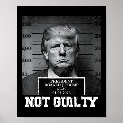 Not Guilty Mug Shot Free Trump I Stand With Trump  Poster