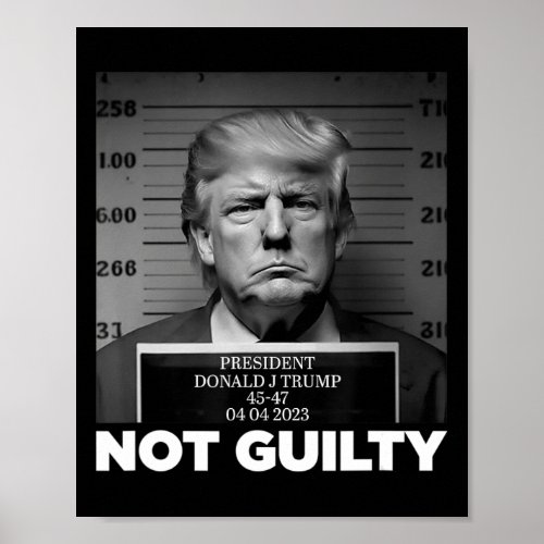 Not Guilty Mug Shot Free Trump I Stand With Trump  Poster