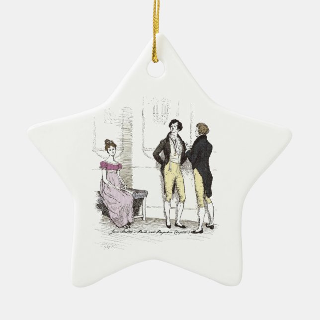 Not Handsome Enough, Jane Austen Pride & Prejudice Ceramic Ornament (Front)