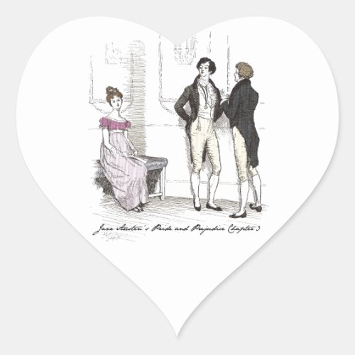 Not Handsome Enough Jane Austen Pride  Prejudice Heart Sticker