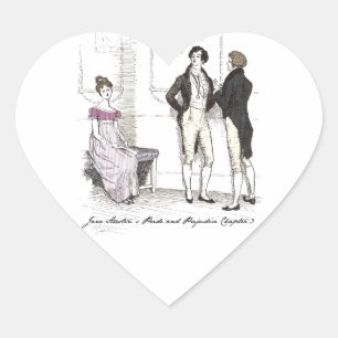 Not Handsome Enough, Jane Austen Pride & Prejudice Heart Sticker